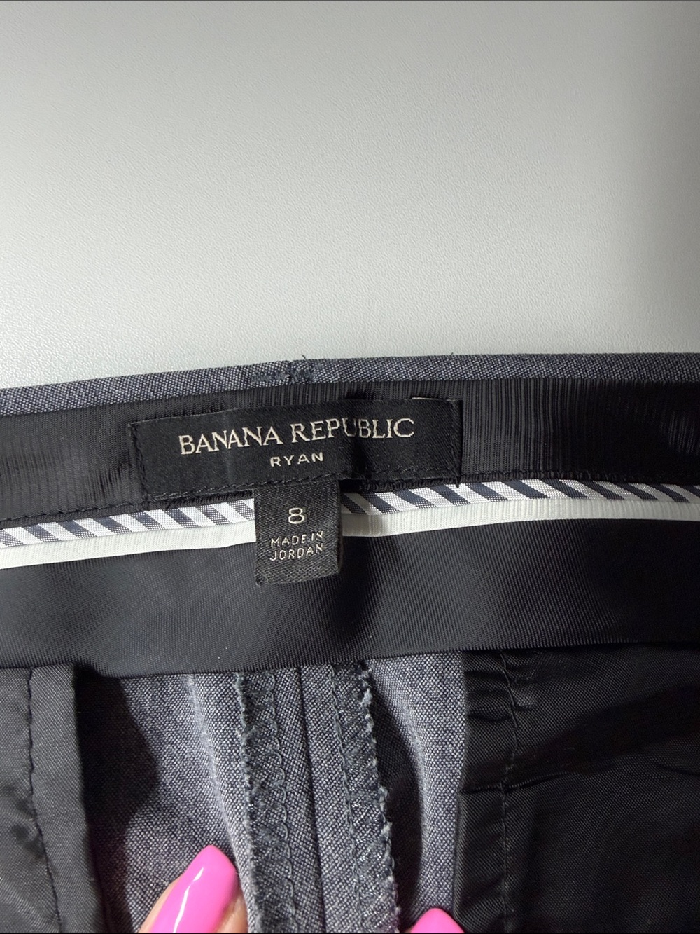 Banana Republic Ryan Woman's Charcoal Dress Pants - Black Trim